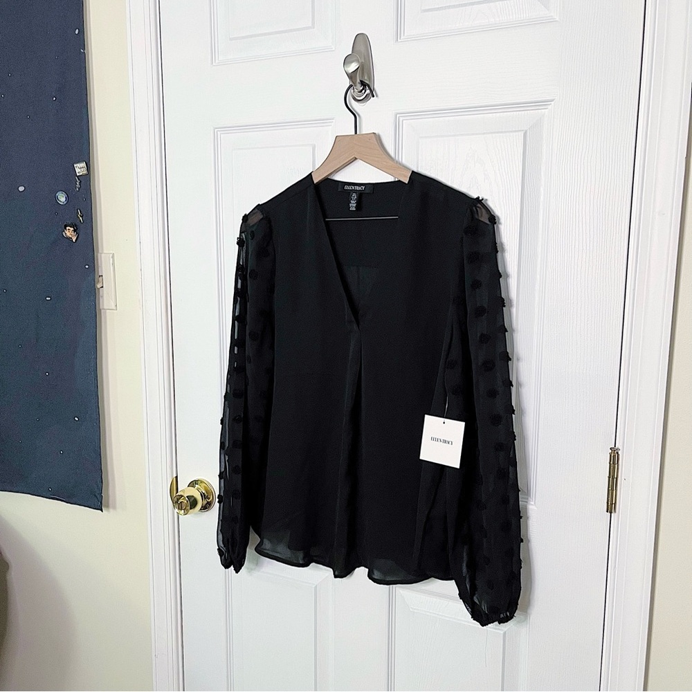 ✧･ﾟnwt ellen tracy black blouse